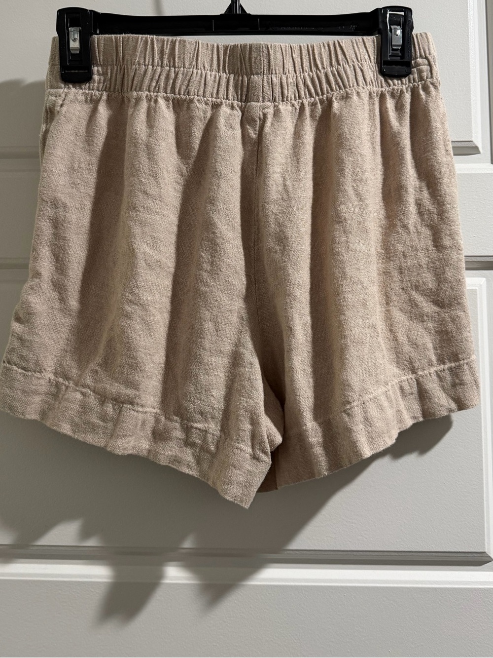 Old Navy Neutral Beige Linen-Blend Athletic Shorts